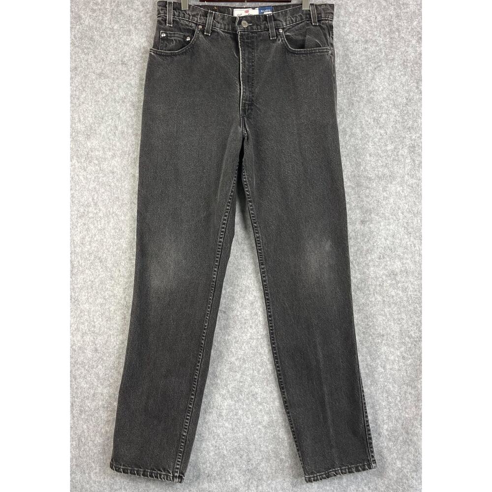 VTG Levis 540 Denim Jeans Mens 34x33 Black Relaxed Fit Brown Tab 90s USA Made